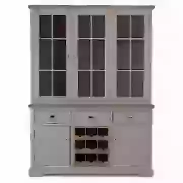 Large Display/Dresser Unit With Wine Rack Grey Painted/Oak Finish